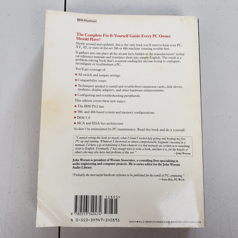 The PC Configuration Handbook 2nd Edition John Woram 1990 Retro Computing Guide